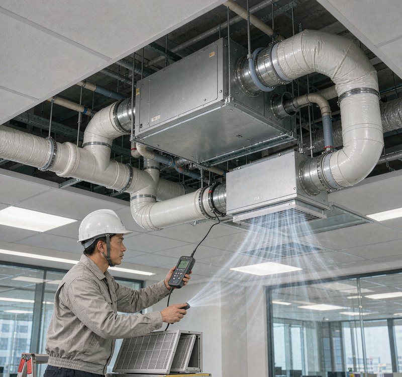 双向新风换气机商用工程安装示意